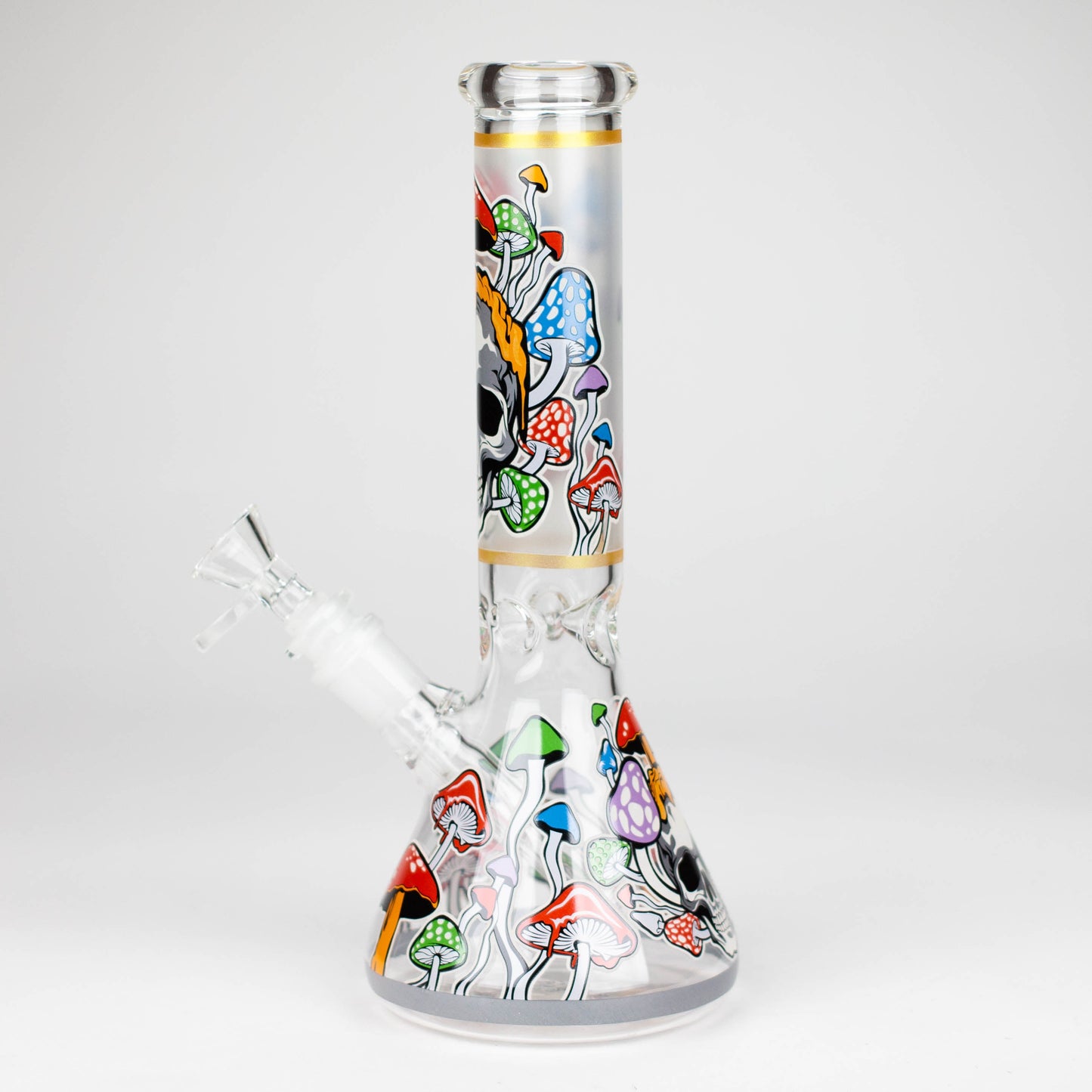 Z10" Glow in the dark Glass Bong With Mushroom Skull Design Glass Bong 777 Smoke