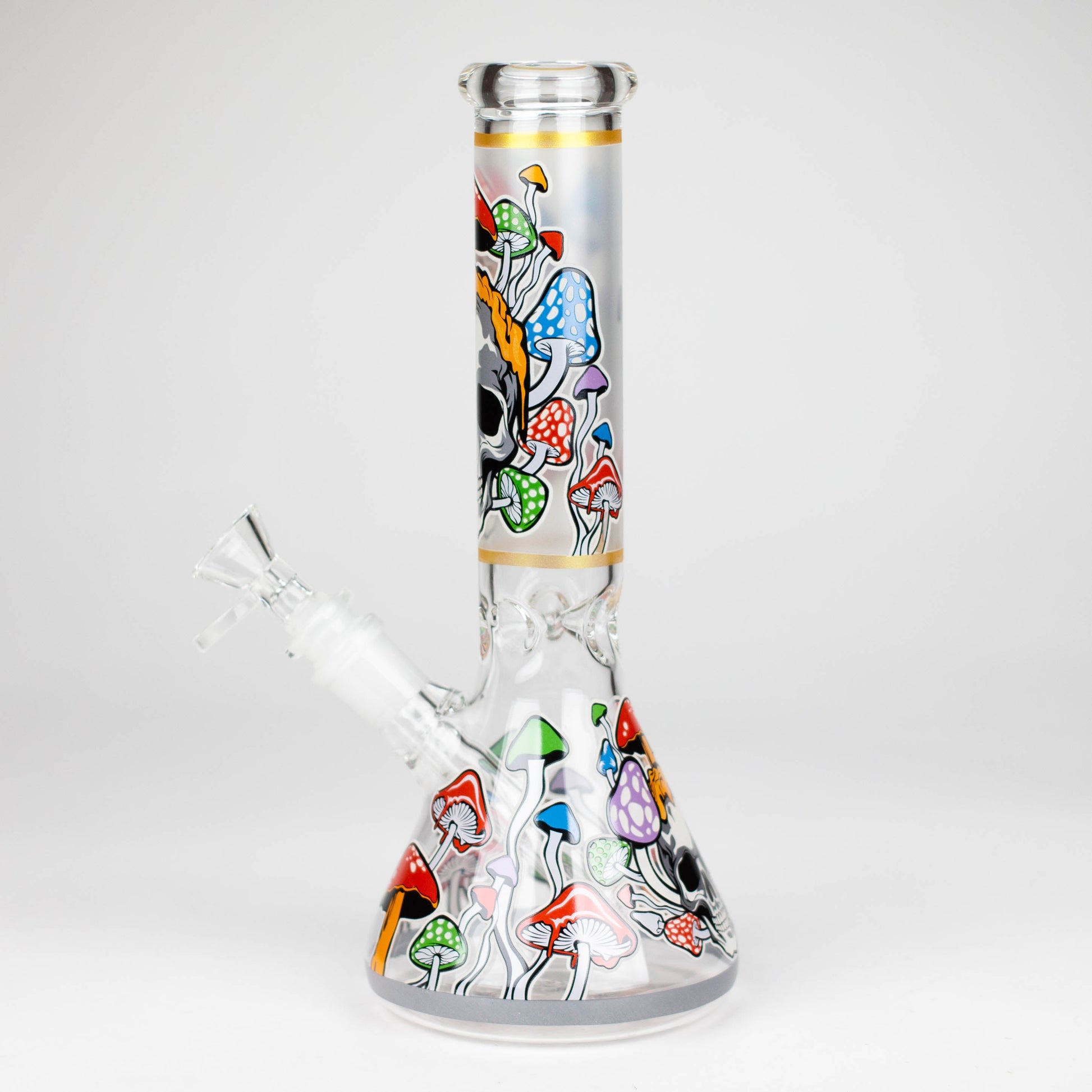 Z10" Glow in the dark Glass Bong With Mushroom Skull Design Glass Bong 777 Smoke