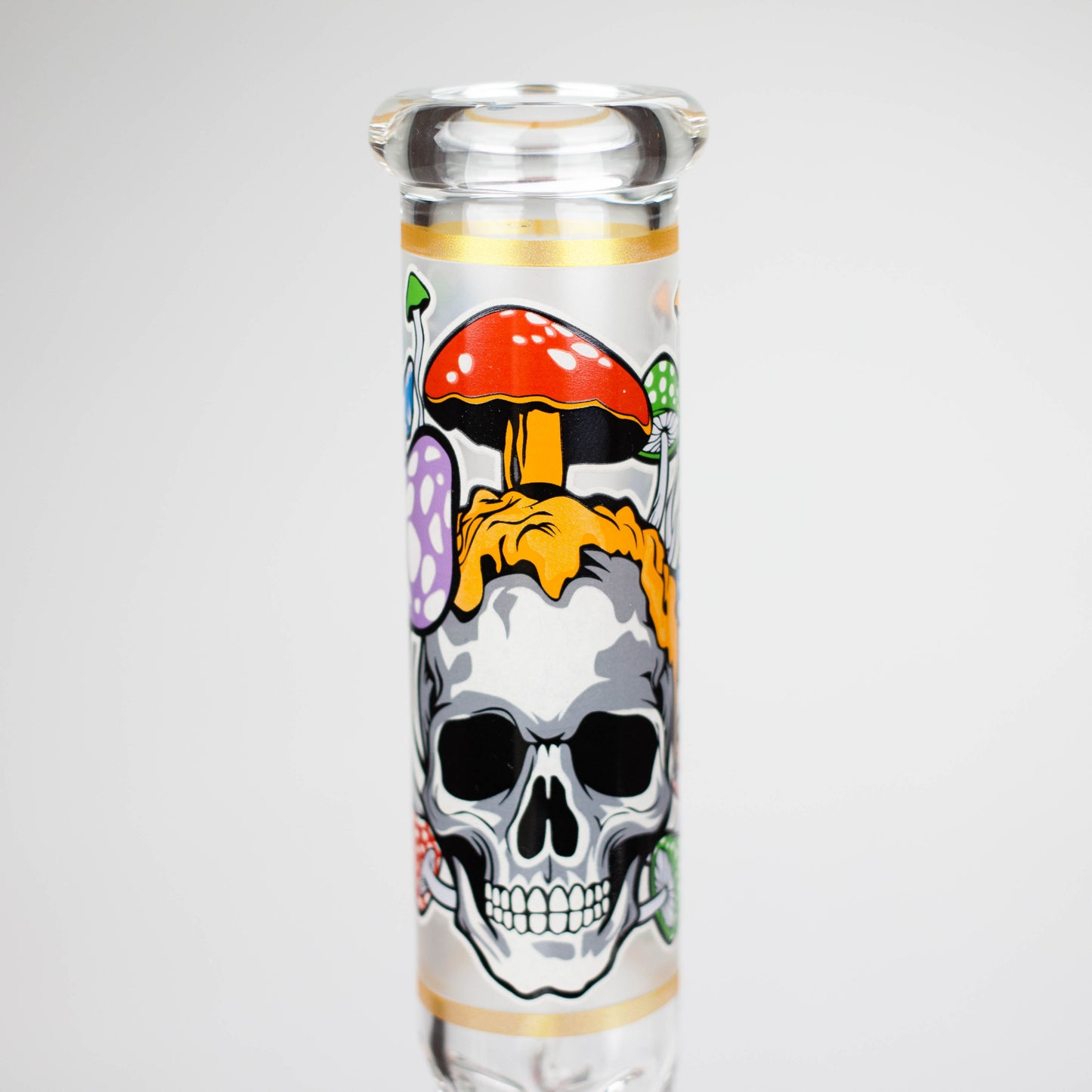 Z10" Glow in the dark Glass Bong With Mushroom Skull Design Glass Bong 777 Smoke