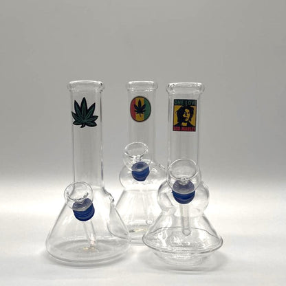 Stamped Glass Water Pipe 6" - Assorted Designs Glass Bong NIBO Distribution