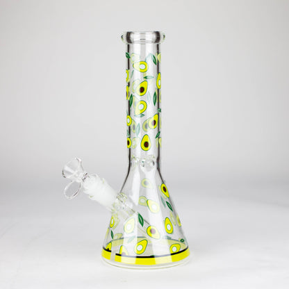 10" Glass Bong With Fruit Design Glass Bong 777 Smoke Avocado