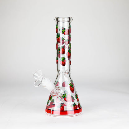10" Glass Bong With Fruit Design Glass Bong 777 Smoke Strawberry