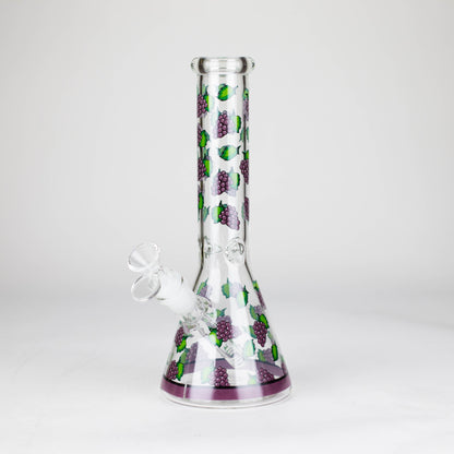 10" Glass Bong With Fruit Design Glass Bong 777 Smoke Grape