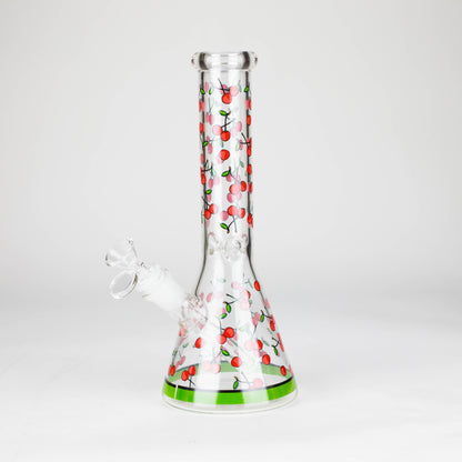 10" Glass Bong With Fruit Design Glass Bong 777 Smoke Cherry
