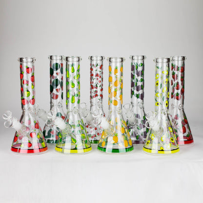 10" Glass Bong With Fruit Design Glass Bong 777 Smoke