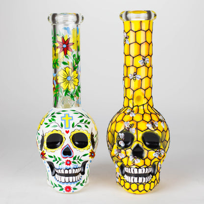 9" Sugar Skull-Themed glass bong [SK Series] Glass Bong BB Canada