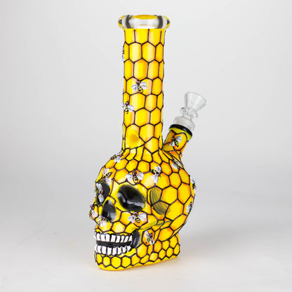 9" Sugar Skull-Themed glass bong [SK Series] Glass Bong BB Canada Yellow