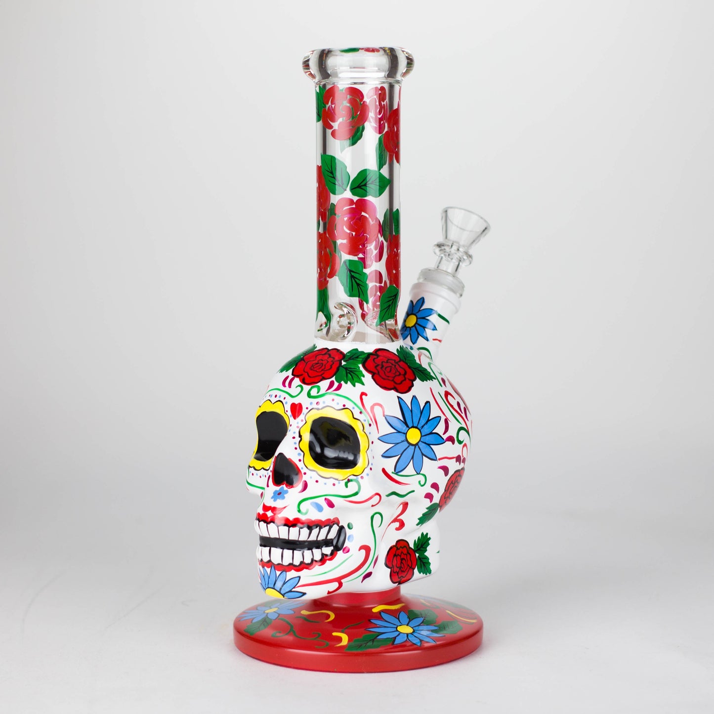 10" Sugar Skull-Themed glass bong [SK Series] Glass Bong BB Canada White