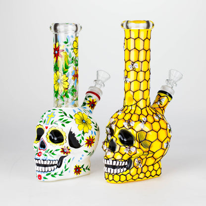 9" Sugar Skull-Themed glass bong [SK Series] Glass Bong BB Canada