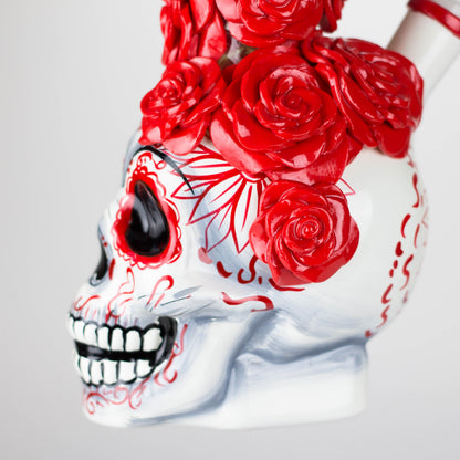 9" Rose sugar skull-themed glass bong [SK16] Glass Bong BB Canada