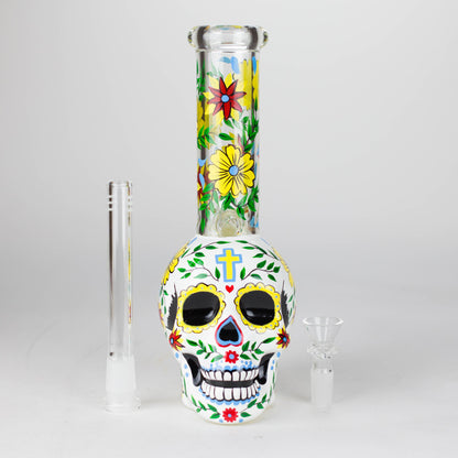 9" Sugar Skull-Themed glass bong [SK Series] Glass Bong BB Canada