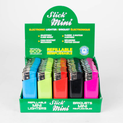 Slick® | Disposable Mini Lighter - Colors [YYG-1720] - Display of 50 Lighter Slick Lighters
