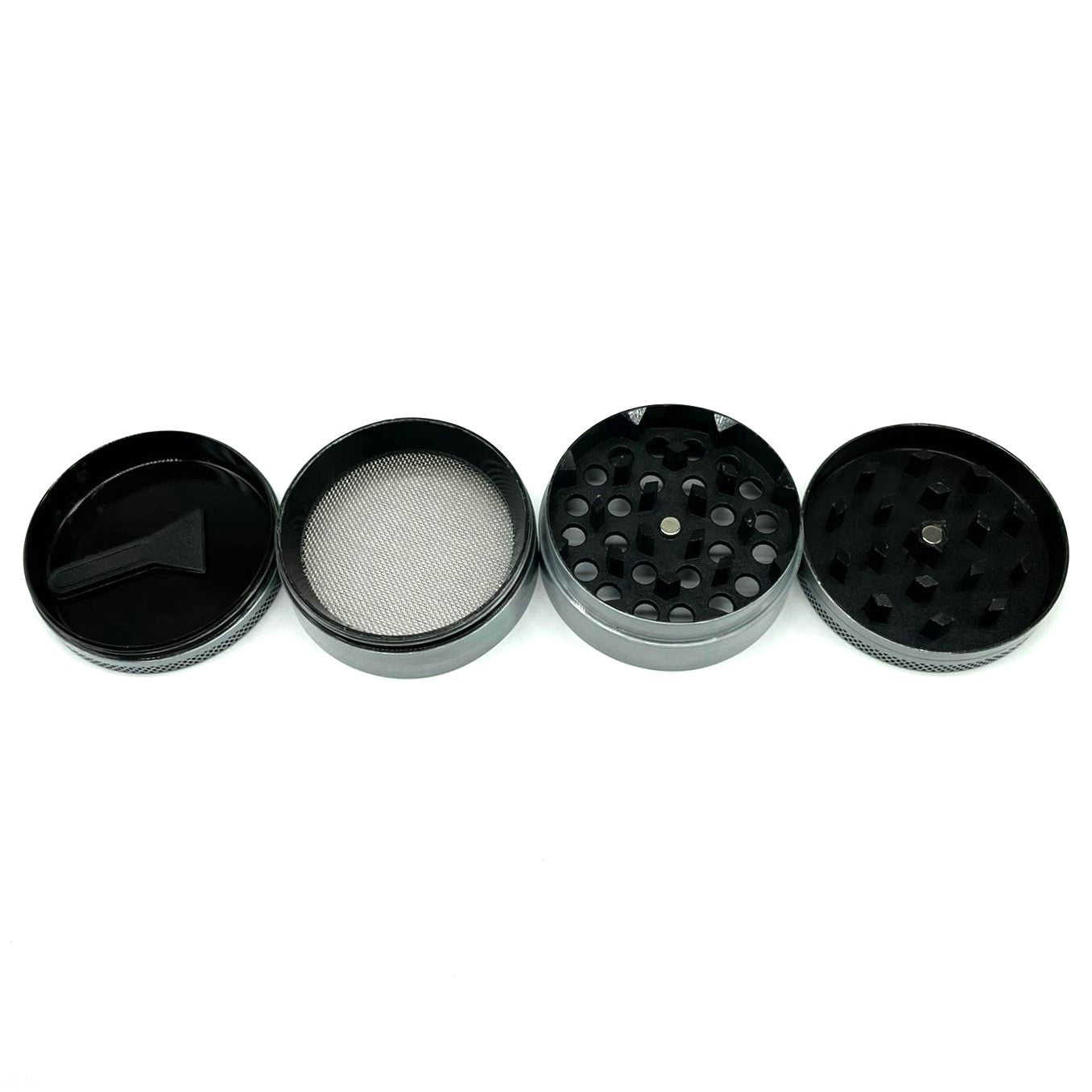 Hemp Design Metal Grinder 50mm 4pt Box of 12 [GRI205] Display Pack NIBO Distribution
