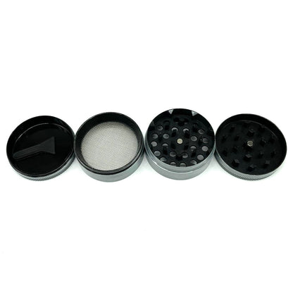 Hemp Design Metal Grinder 50mm 4pt Box of 12 [GRI205] Display Pack NIBO Distribution