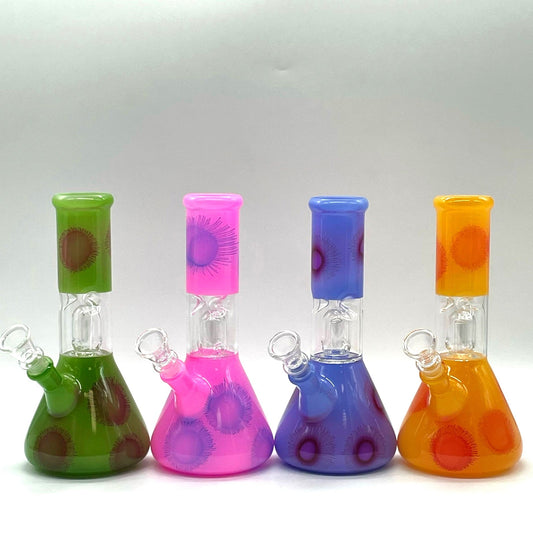 8" Water Pipe with Percolator- Assorted Color [PIP393] Glass Bong NIBO Distribution Design 3
