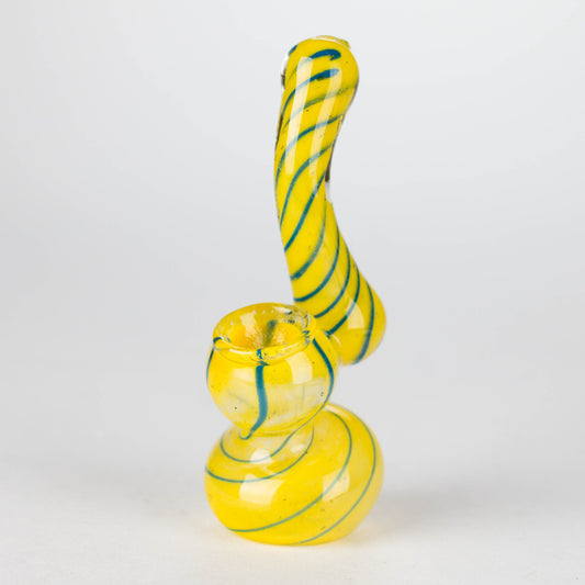 6.5" Single Chamber Fancy Bubbler – Unique Colors and Designs Glass Pipe Bongzie Smokes