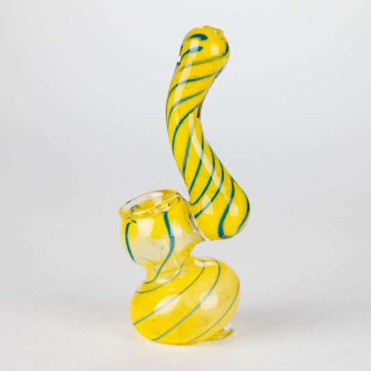 6.5" Single Chamber Fancy Bubbler – Unique Colors and Designs Glass Pipe Bongzie Smokes