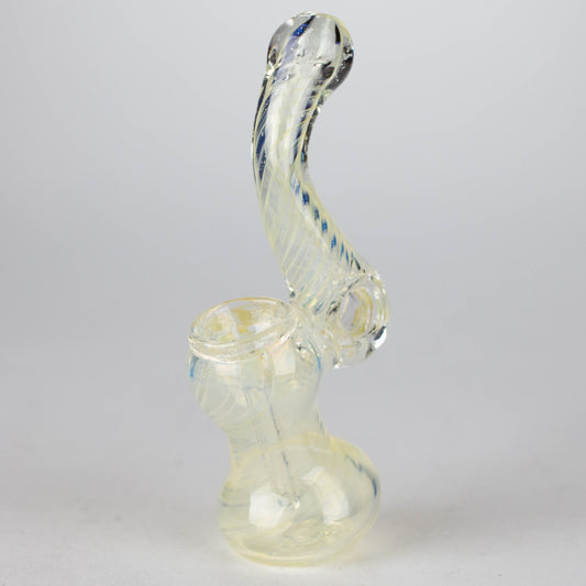 6" Single Chamber Bubbler – Assorted Colors and Designs Glass Pipe Bongzie Smokes