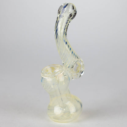 6" Single Chamber Bubbler – Assorted Colors and Designs Glass Pipe Bongzie Smokes