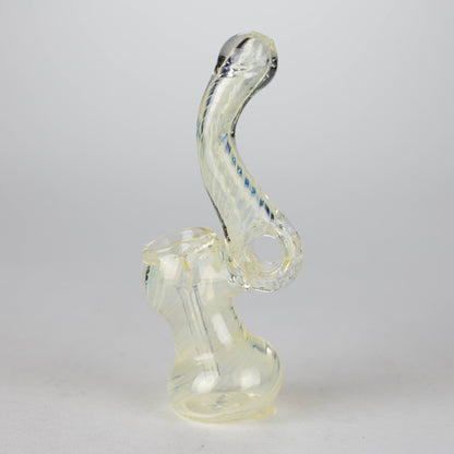 6" Single Chamber Bubbler – Assorted Colors and Designs Glass Pipe Bongzie Smokes