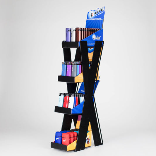 X-lite | 4-Tier Lighter Display Stand [XLC-102-DIS] – Holds 102 Assorted Lighters Lighter ONE