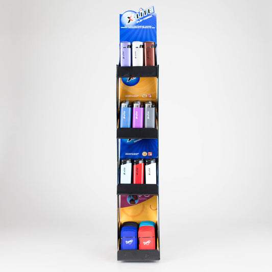 X-lite | 4-Tier Lighter Display Stand [XLC-102-DIS] – Holds 102 Assorted Lighters Lighter ONE