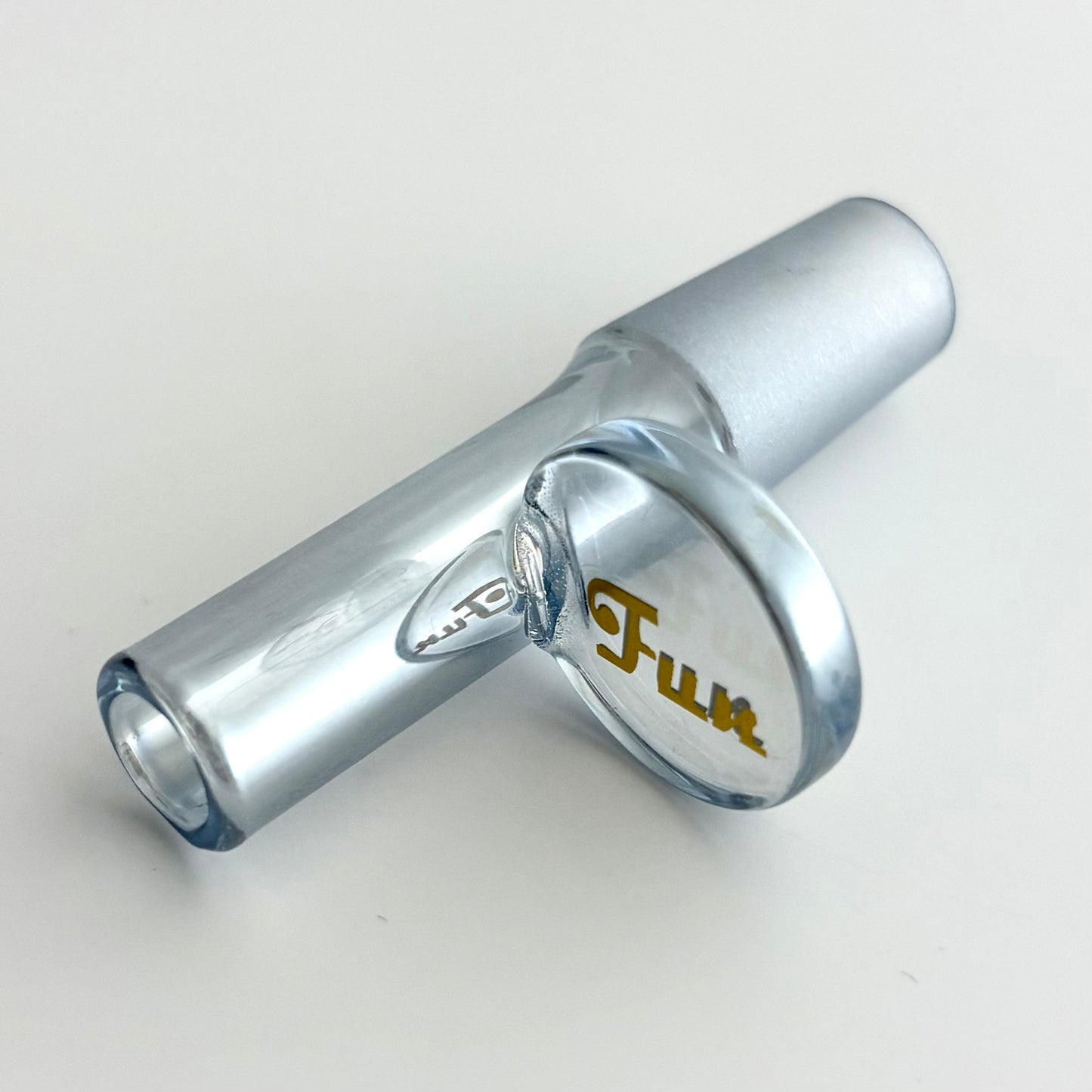 Fortune | Electroplate 14mm Glass Popper Bowl With Gold Logo Bowl · Popper Fortune Smoky Grey