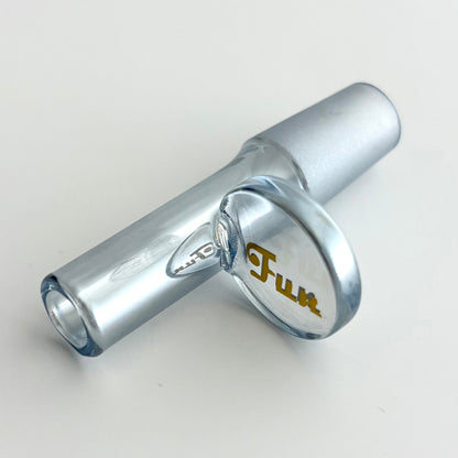 Fortune | Electroplate 14mm Glass Popper Bowl With Gold Logo Bowl · Popper Fortune Smoky Grey