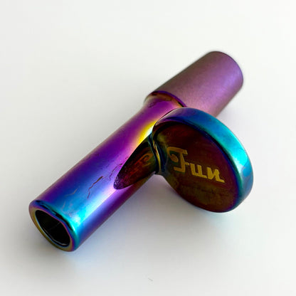 Fortune | Electroplate 14mm Glass Popper Bowl With Gold Logo Bowl · Popper Fortune Iridescent Purple