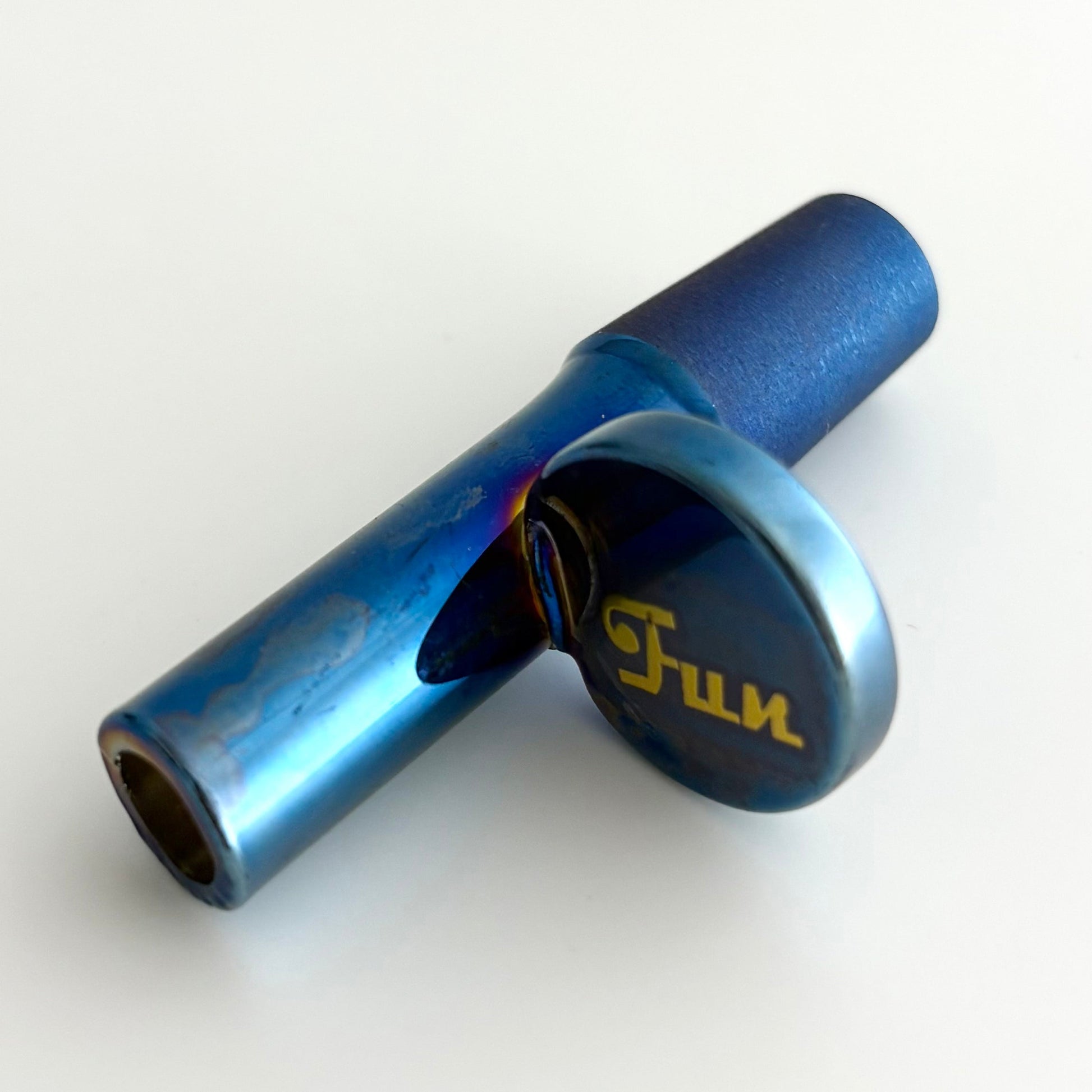 Fortune | Electroplate 14mm Glass Popper Bowl With Gold Logo Bowl · Popper Fortune Electric Blue