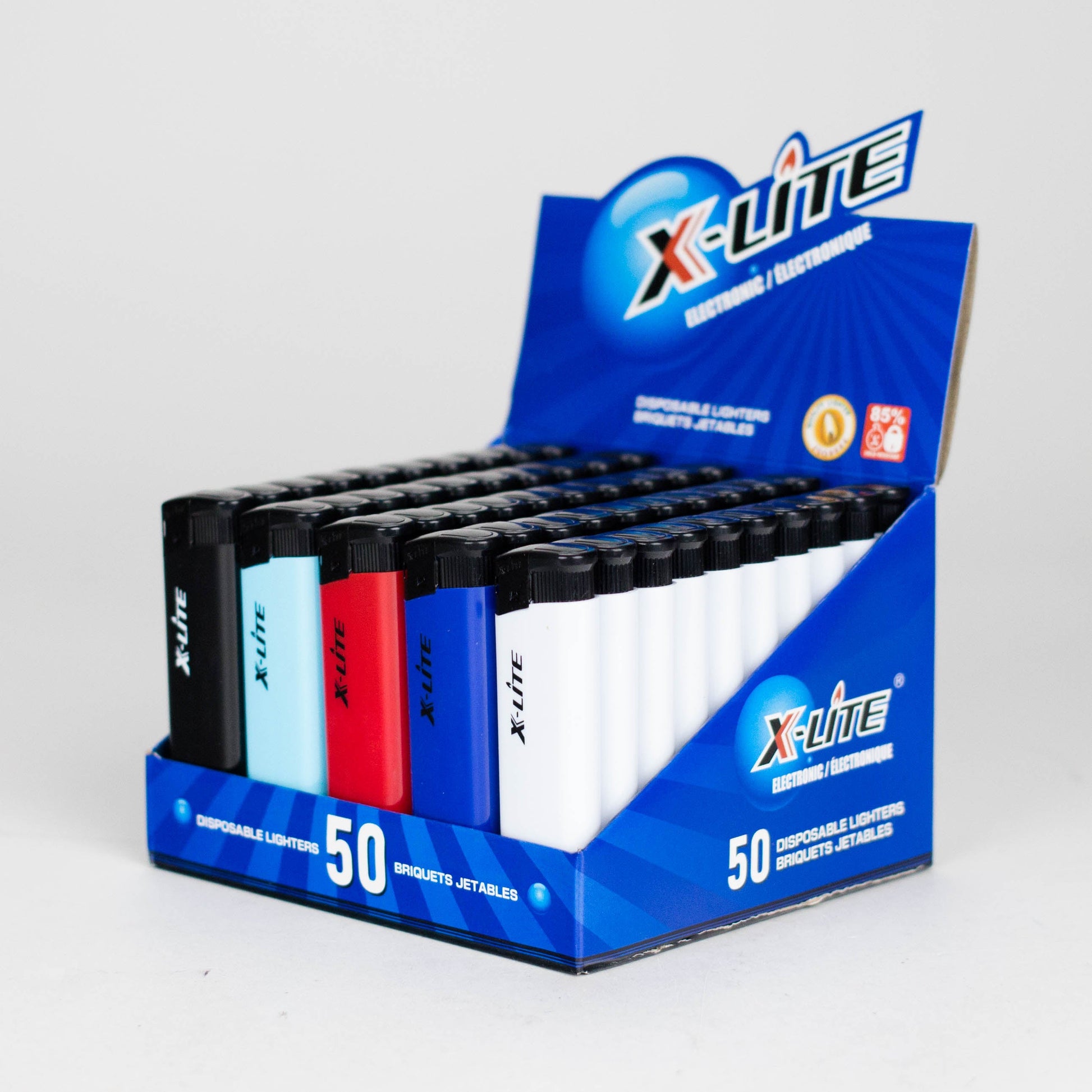 X-Lite | Disposable Electronic Lighters – 50 Pack Display [XLC8025/500] Lighter ONE