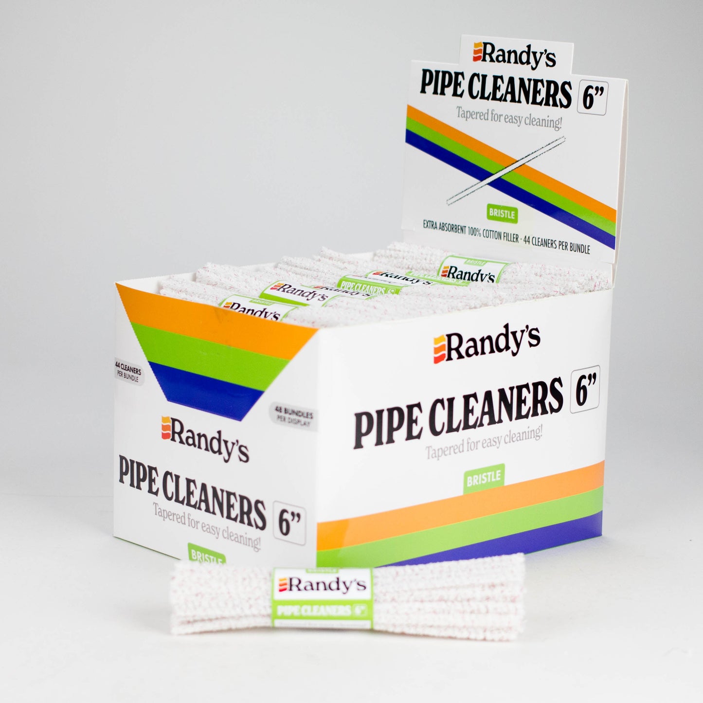 Randy’s® | 6" Tapered Hard Pipe Cleaners – Display of 48 Brush LEHIGH WHOLESALE