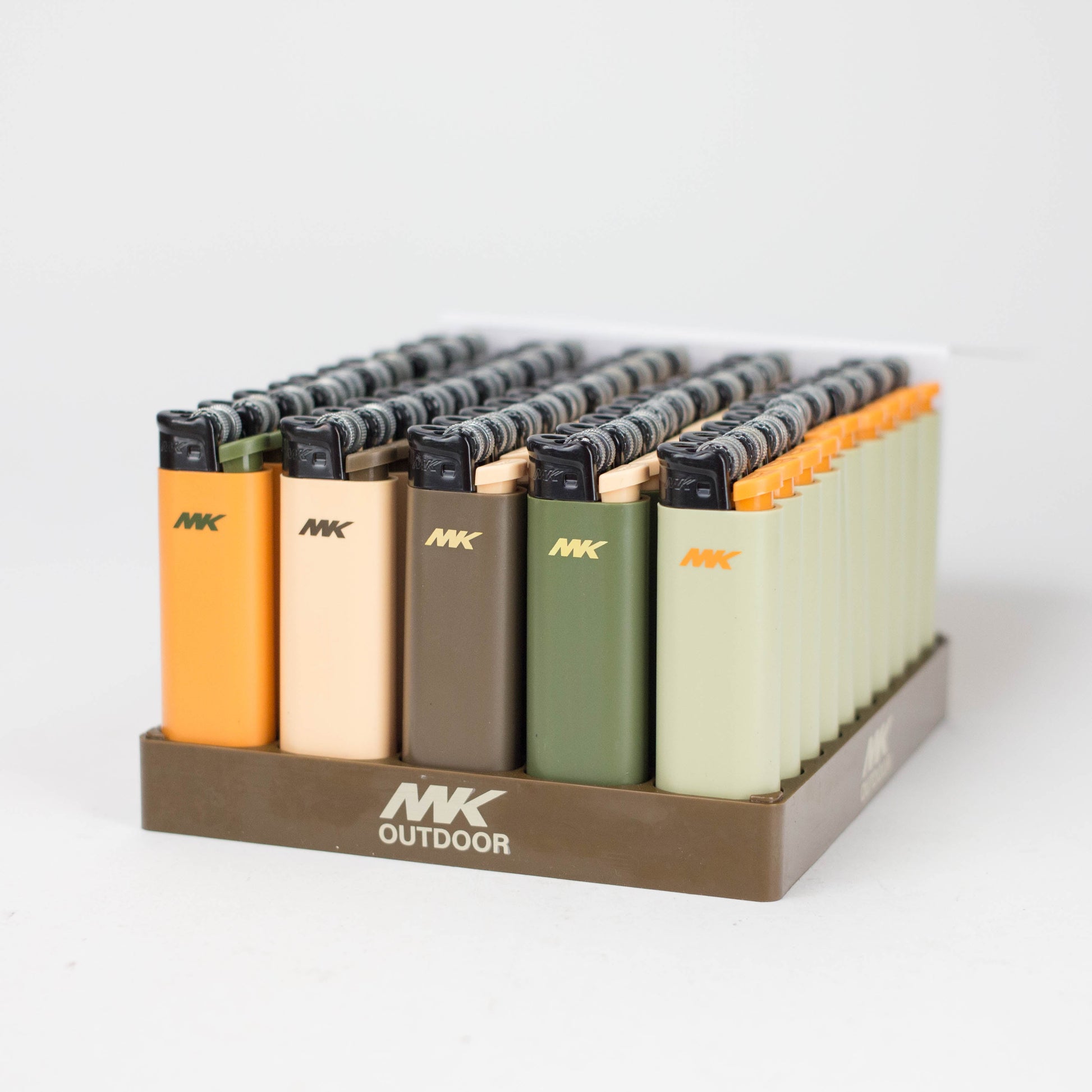 MK Lighter | Outdoor Regular Flame, Flint Strike Disposable Pocket Lighters - 50 / Display Lighter ONE