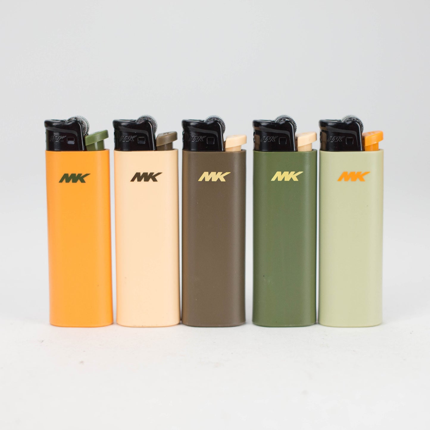 MK Lighter | Outdoor Regular Flame, Flint Strike Disposable Pocket Lighters - Display of 50 Lighter ONE