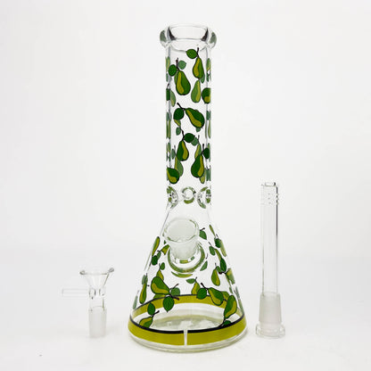 10" Glass Beaker Bong with Apple Design [FT08] Glass Bong LEHIGH WHOLESALE