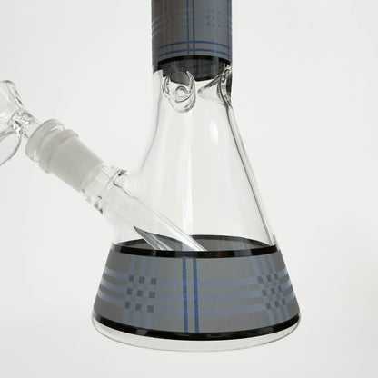 10" Glass Beaker Bong with Rectangle Print Design – [FT510] Glass Bong LEHIGH WHOLESALE