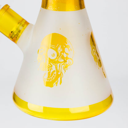 FOGGX | 14" Sandblasted Frosted Big Skull Beaker Water Pipe – 7mm Thick [FT1648ATS] Glass Bong LEHIGH WHOLESALE