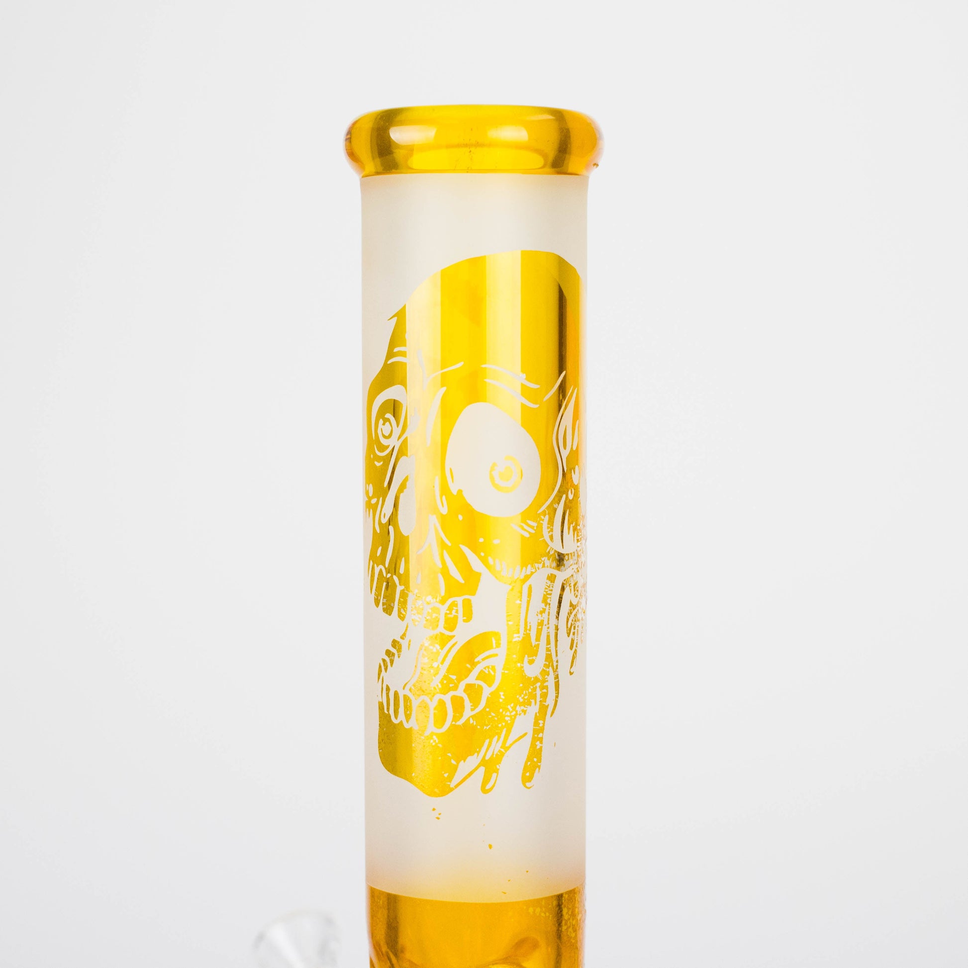 FOGGX | 14" Sandblasted Frosted Big Skull Beaker Water Pipe – 7mm Thick [FT1648ATS] Glass Bong LEHIGH WHOLESALE
