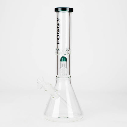 FOGGX | 14" Glass Water Pipe with Percolator [FT187] Glass Bong LEHIGH WHOLESALE Teal