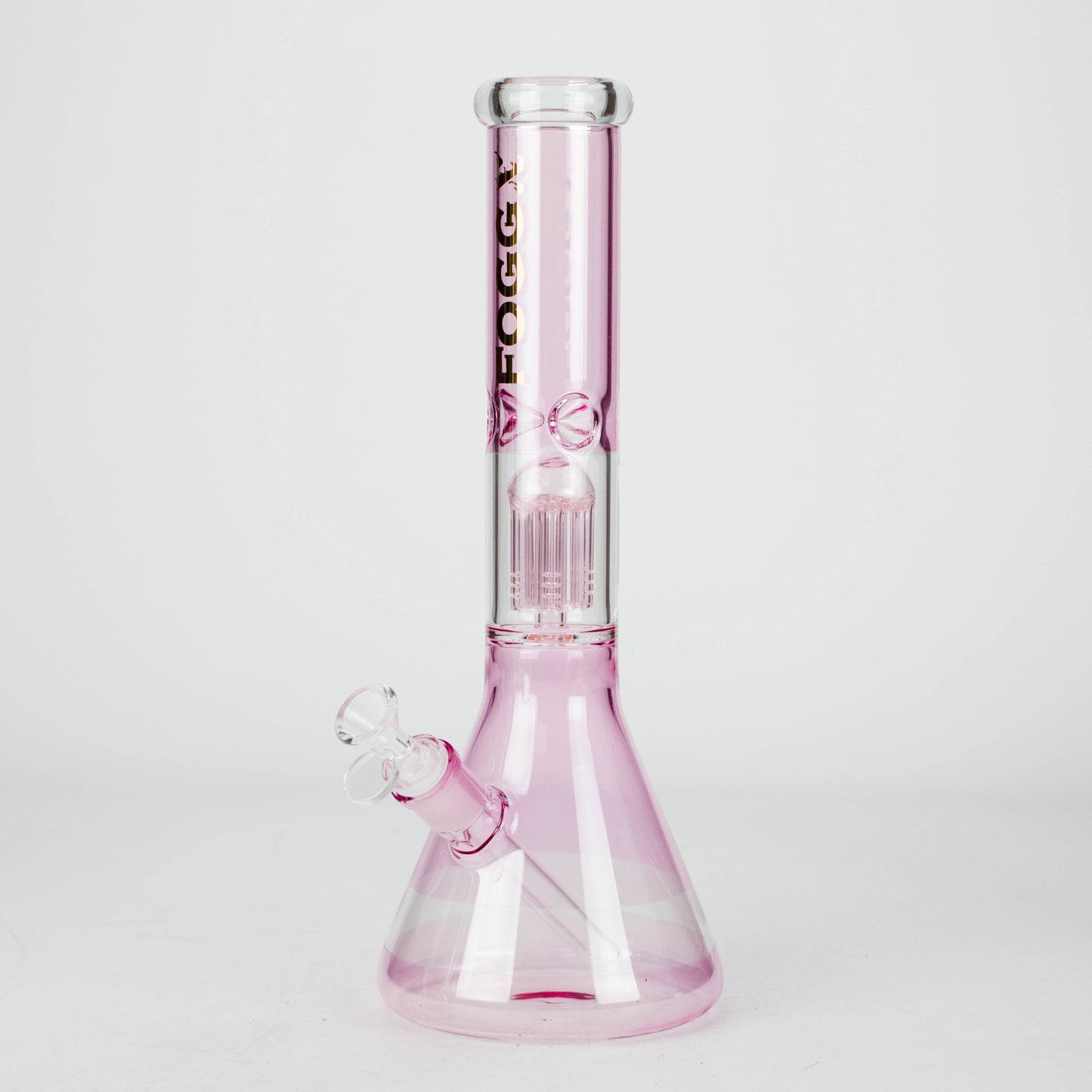 FOGGX | 14" Colored Glass Water Pipe with Percolator [FTLL09] Glass Bong LEHIGH WHOLESALE Pink