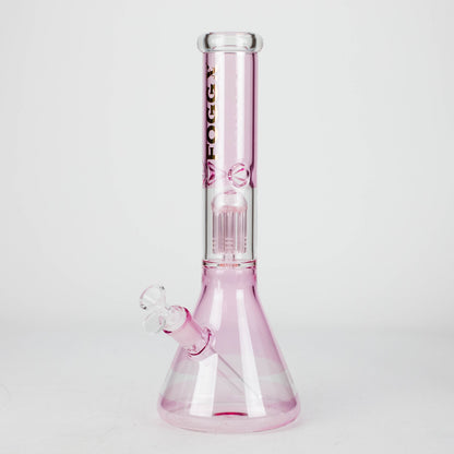 FOGGX | 14" Colored Glass Water Pipe with Percolator [FTLL09] Glass Bong LEHIGH WHOLESALE Pink