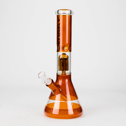 FOGGX | 14" Colored Glass Water Pipe with Percolator [FTLL09] Glass Bong LEHIGH WHOLESALE Amber