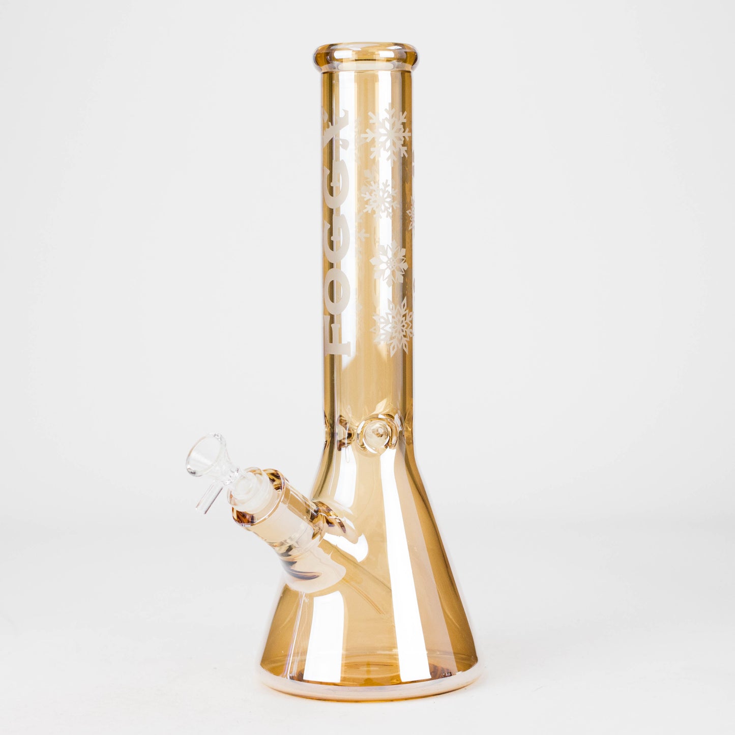 FOGGX | 14" Glass Water Pipe [FTLL01] – 7mm Glass Bong LEHIGH WHOLESALE Gold