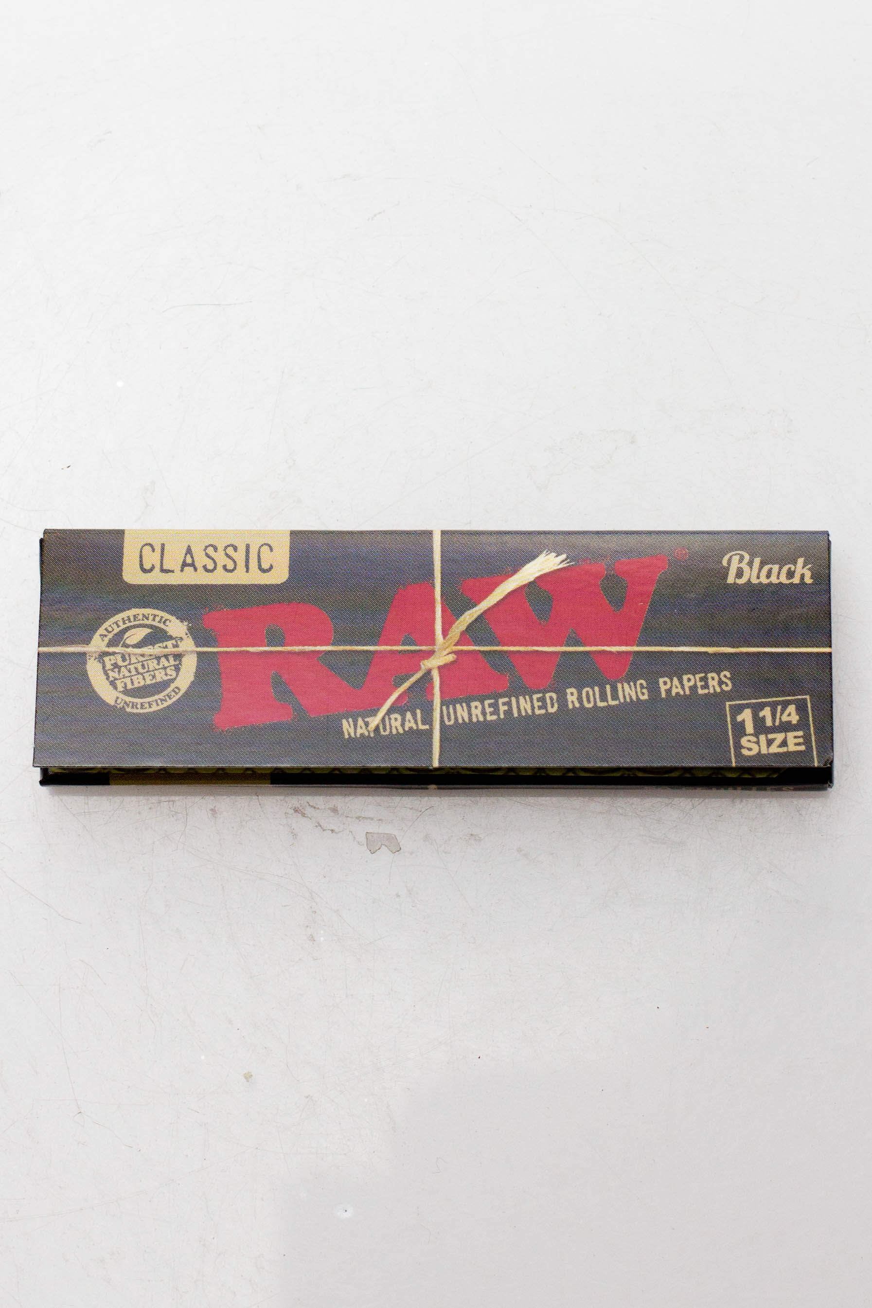 RAW Black Natural Unrefined Rolling Paper 1 - 1/4" Size ONE 1 1/4"