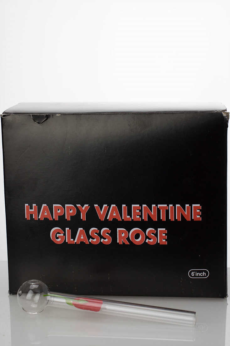 Happy valentine love rose Oil burner pipe - pack of 24 Oil Burner ONE 6 inches Box