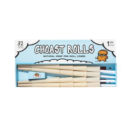 Choast Rolls | 32 Pack Bulk Hemp Cones 1 1/4 | Made in France Pre-rolled Cone (Display Pack) Choast