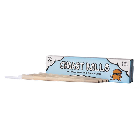 Choast Rolls | 32 Pack Bulk Hemp Cones 1 1/4 | Made in France Pre-rolled Cone (Display Pack) Choast