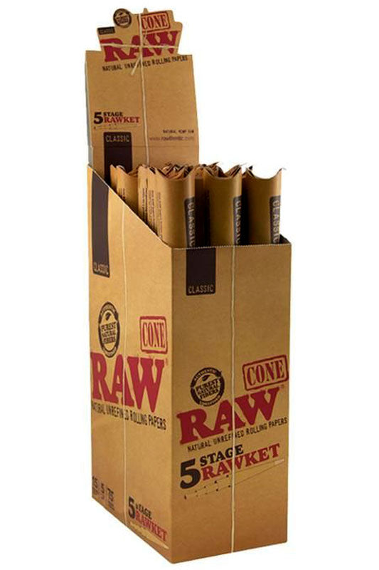 RAW Natural Unrefined Pre-Rolled Cone Pre-rolled Cone (Display Pack) ONE 5 stage rawket