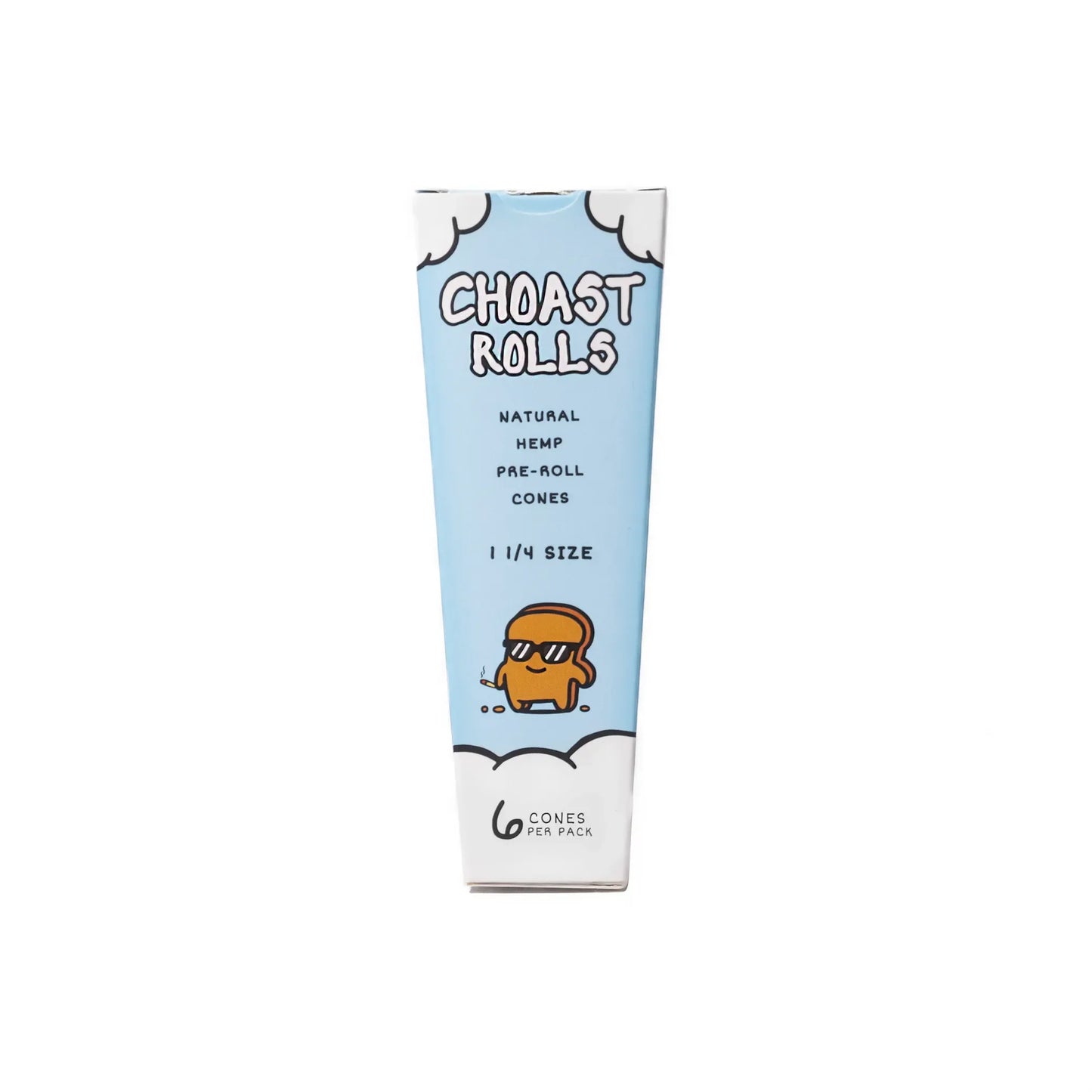 Choast Rolls | 6 Pack 1 1/4 Hemp Cones - 15 Packs Per Box | Made In France Pre-rolled Cone (Display Pack) Choast