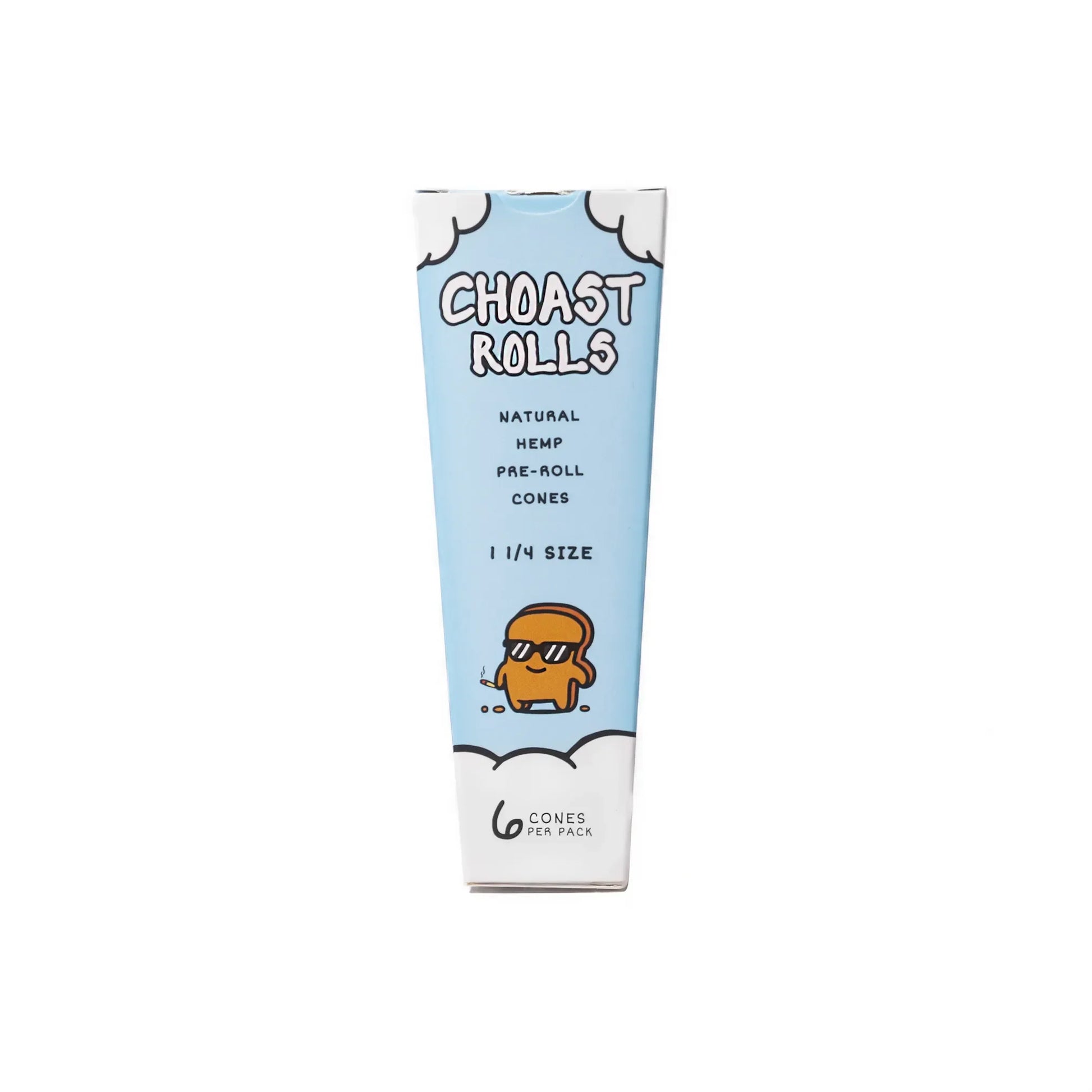 Choast Rolls | 6 Pack 1 1/4 Hemp Cones - 15 Packs Per Box | Made In France Pre-rolled Cone (Display Pack) Choast